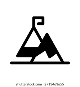 Ilustración de diseño de símbolo de Vector de icono de montaña