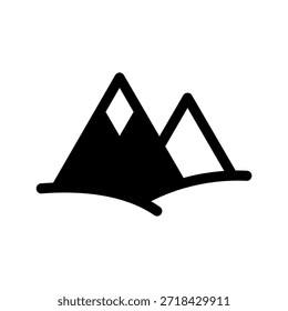 Ilustración de diseño de símbolo de Vector de icono de montaña