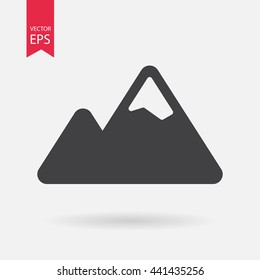 Mountain Icon vector.  Tarvel expedition, landscape sign isolated on white background. Flat design style. Vector illustration adapted for web, website, mobile app