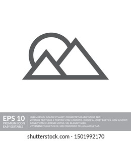 mountain icon vector template white background