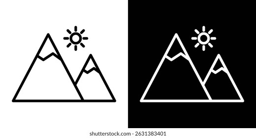 Mountain icon vector for web, computer and mobile apps