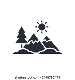 Mountain icon. vector.Editable stroke.linear style sign for use web design,logo.Symbol illustration.