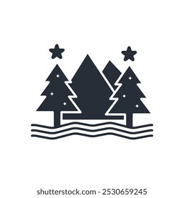 Mountain icon. vector.Editable stroke.linear style sign for use web design,logo.Symbol illustration.
