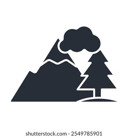 ícone Montanha. vetor.Editável traço.sinal de estilo linear para usar web design,ilustração logo.Symbol.