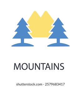 mountain icon. vector.Editable stroke.linear style sign for use web design,logo.Symbol illustration.