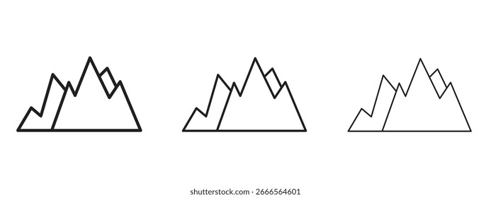 Ícone Montanha para Elementos de Sites ou Apps, Logotipo. Gráficos de vetor de pixel
