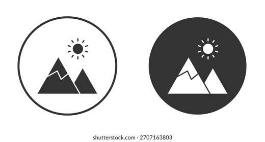 Icono de la montaña para el diseño del Sitio web, logotipo para el Web y los App.