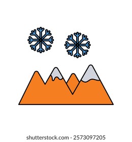 Mountain icon with white background vector stock illustration