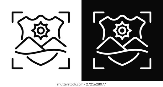 Mountain Icon White And Black Background Style