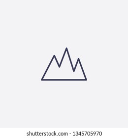 mountain icon.Outline mountain vector, illustrated icon for modern web and mobile design