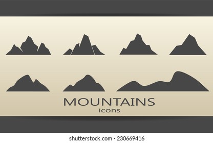 Mountain icons (7 options)