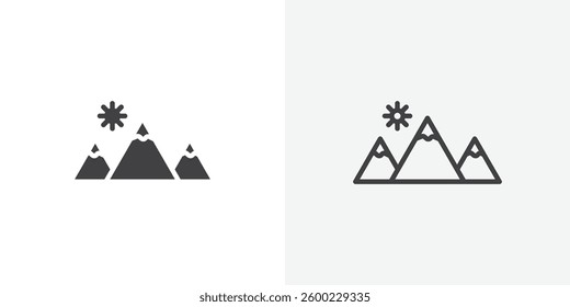 Mountain icons design. vector icons for ui designs