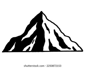 Bergsymbole auf weißem Hintergrund. Vektorgrafik