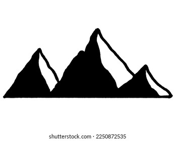 Mountain Icons on White Background. illustration