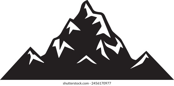 Mountain Icons on white Background. Vector Illustration.