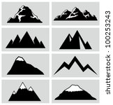 Mountain icons set.