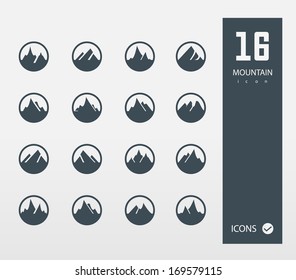 Mountain icons (Set of 16 Quality icons) 