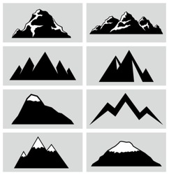 Mountain icons set.