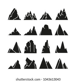 mountain icons set