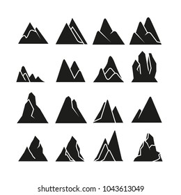 mountain icons set