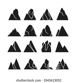 mountain icons set