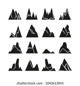 mountain icons set