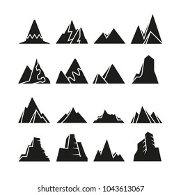 mountain icons set