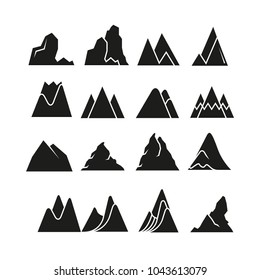 mountain icons set