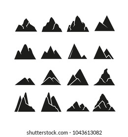 mountain icons set