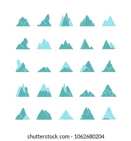mountain icons set