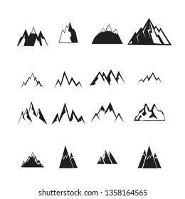 Mountain icons set.