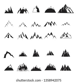 Mountain icons set.