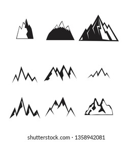 Mountain icons set.