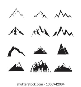 Mountain icons set.