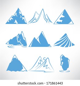 mountain icons set