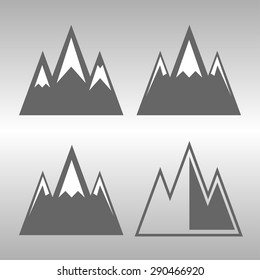 Mountain icons set