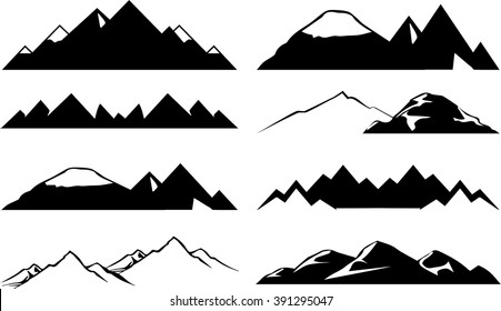 Mountain icons set