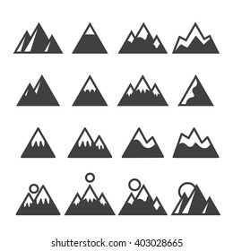 mountain icons set