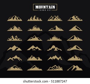 Mountain icons set