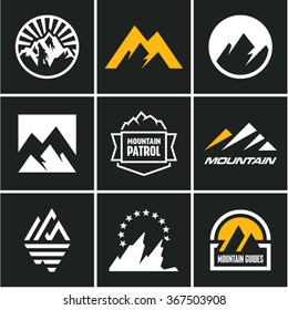 Mountain icons set. Mountain logo.