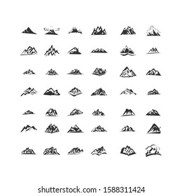 Mountain Icons Set on White Background. Vector illustration eps10