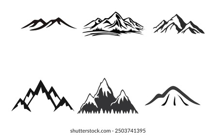 Mountain icons set. vector. editable