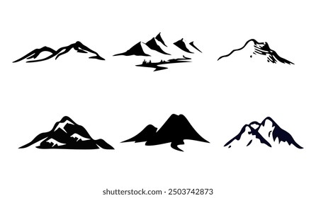 Mountain icons set vector. editable