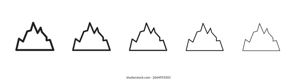 Iconos de la montaña. diseños simples y modernos del icono del Vector