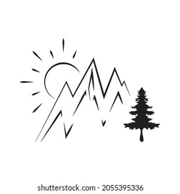 mountain icons symbol vector elements for infographic web