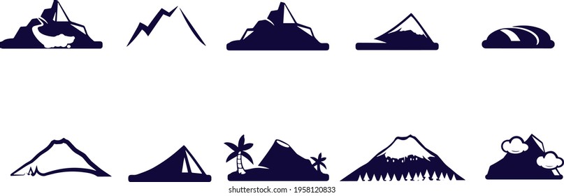 Mountain Icons and symbols vector design 