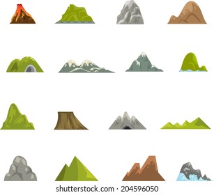 Mountain icons vector