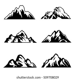 Mountain icons vector.