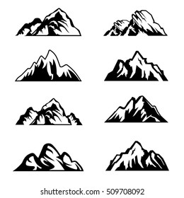 Mountain icons vector.