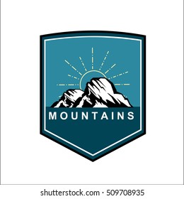 Mountain icons vector.